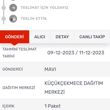 Mavi Geçersiz Sebeple Ürün İptali