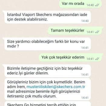 Skechers Müşteri Hizmetleri Yanlış Bilgi