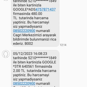 Google İzinsiz Kredi Kartı Harcaması