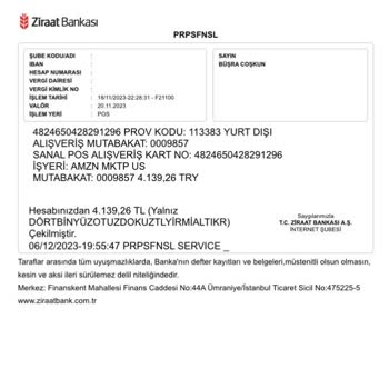 Amazon Amerika'dan Paramın İadesini İstiyorum