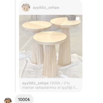 Ayyıldız Sehpa (Instagram) Instagram Üzerinden Verdiğim Ve Bir Daha Vermeyeceğim Sipariş