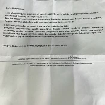 Skechers Ayakkabıda Yırtılma Ve Koku Sorunu