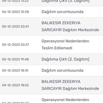 KARGOMsende Kargo Teslimatının Bir Türlü Yapılamaması, Operasyonel Sebep
