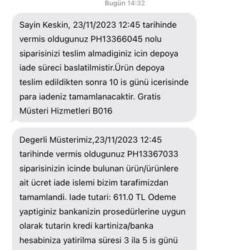 Gratis'ten Sipariş Pişmanlıktır
