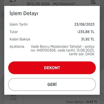 Türkiye Sigorta Habersiz Çekilen DASK Poliçe
