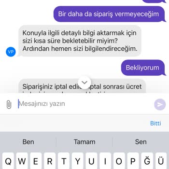 Getir Verilen Siparişin Karşılanmaması Müşteri Memnuniyetsizliği