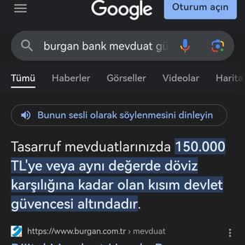 Burgan Bank TMSF Mevduat Güvencesinin 150 Bin Tl Olarak Gösterilmesi Hk