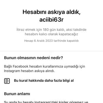 Facebook Ve Instagram Hesaplarım Kalıcı Olarak Kapatıldı!