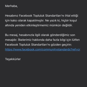 Facebook Ve Instagram Hesaplarım Kalıcı Olarak Kapatıldı!