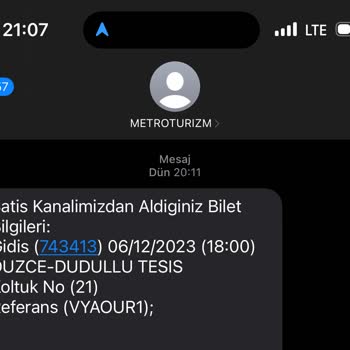 Metro Turizm Varış Noktası Hatalı