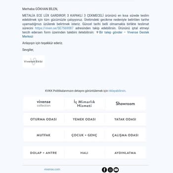 Vivense Sipariş Sorunu "Lütfen Okuyun"