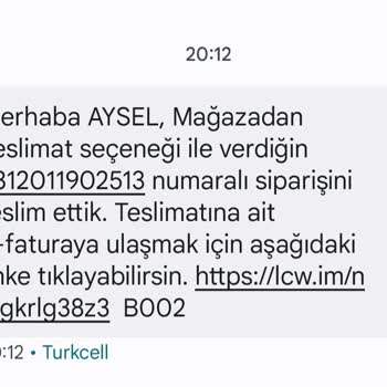 LC Waikiki Teslim Edilmediği Halde Teslim Edildi Mesajı