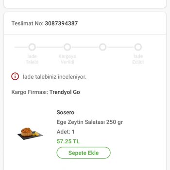 Trendyol Marketten Teslim Edilmeyen Ürünün Durumu