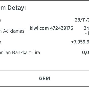 Kiwi.com Bilet İptalinden Kesilen Para