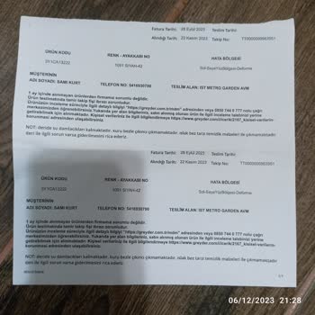 Greyder Markasının Kusurlu Ayakkabı Satışı Ve Ürüne Sahip Çıkmaması.