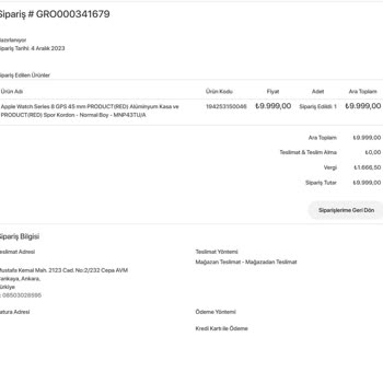 Gürgençler Apple Watch Siparişimi Kargoya Vermiyor!