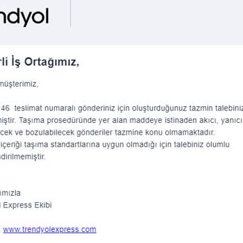 Trendyol Express Ürünümü Hasara Uğrattı. Ücret İademi Yapmıyor!