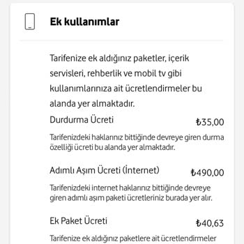 Vodafone Adımlı Aşım Paketi Kapalı Olduğu Halde Para İsteniyor