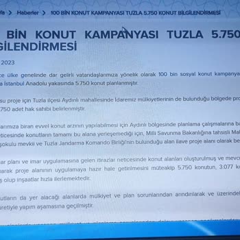 TOKİ Tuzla 5750 Konut Fiyatları