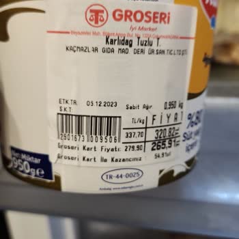 Groseri Gıda Ürün Kabının Ürün Gramajına Eklenmesi Ve Bir Gün Arayla 70 TL Zam