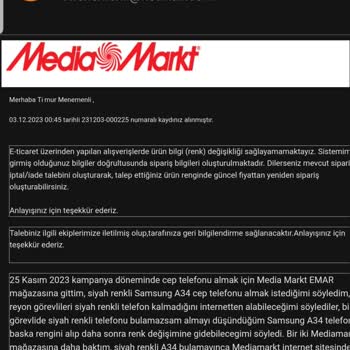 Media Markt Cep Telefonu Satin Alma Konusunda Yaşadığım Haksiz Uygulama