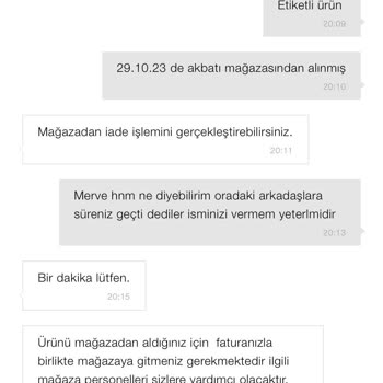 Zara Etiketi Üzerinde Olan Ürüne Değişim Yapılmadı