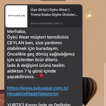 Öyküwear Vasat Satış Anlayışı Ve Değişim/iade Skandalı