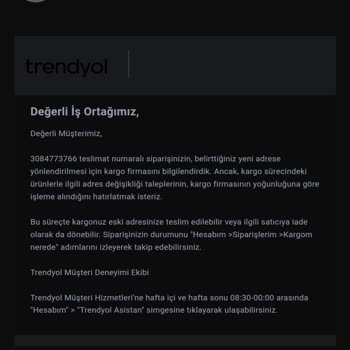 Yurtiçi Kargo Adres Güncelleme Yapsın