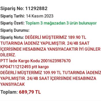 Kitapsec Para İademi Eksik Yaptılar