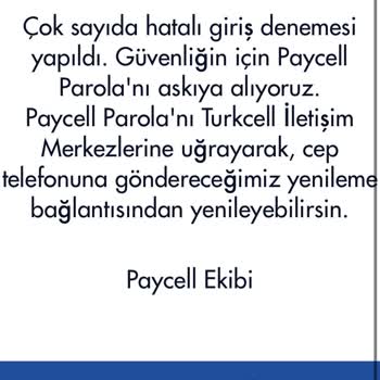 Paycell Şifremi Unuttum Yenileyemiyorum