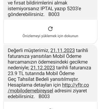 Vodafone Kesilen Fatura Hatası