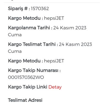 COLIN’S Ürün Teslim Edilmedi. Kendiliğinden İptal Edilmiş.