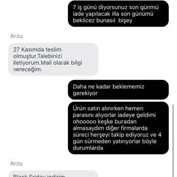 Fashfed Para İademin Yapılmaması