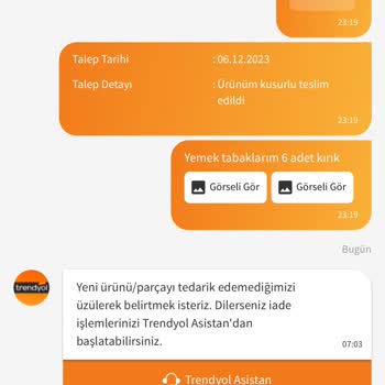 Trendyol Hasarlı Ürün Geldi