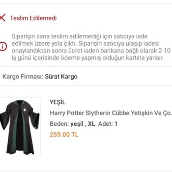 Sürat Kargo Kargomu Getirmiyor Sürekli İade Ediyor.