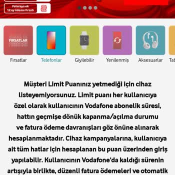 Vodafone Müşteri Limit Puanı