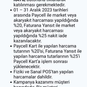 Turkcell Paycell Kampanya Şartlarında Yazanları Kabul Etmiyor