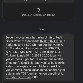 Vodafone Paket Ücretlendirmesi İtiraz