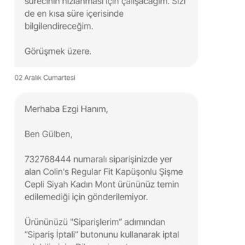 Colin's İndirimden Aldığım Ürünü Teslim Etmedi