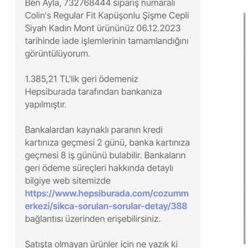 Colin's İndirimden Aldığım Ürünü Teslim Etmedi