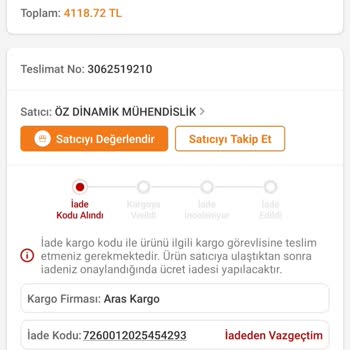 Aras Kargo Yetkilileri Sayenizde Günlerdir Mağdurum