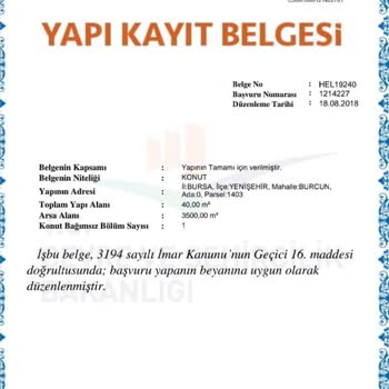 Bursa Yenişehir Belediyesi Tapu Alanımda Yaşanan Sorun!