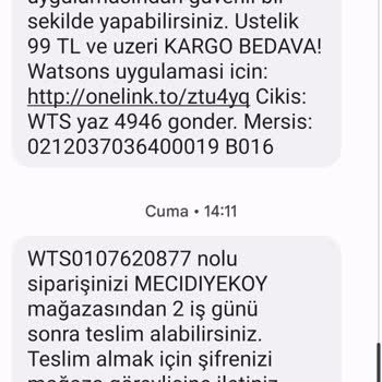 Watsons Mağazaya Sipariş Sistemi Çalışmıyor