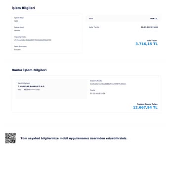 VakıfBank İptal İade Ücretim Kartıma Yansımıyor