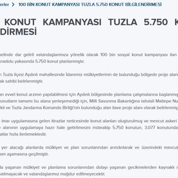 TOKİ Tuzla 5750 Konut