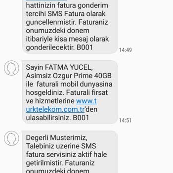 Türk Telekom Yanlışlıkla Faturalı Hatta Geçme