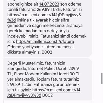 Millenicom Haksiz Ve Hukuksuz Kesilen Fatura