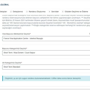 VFS Global VFS Den Randevu Alınmıyor