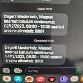 Türk Telekom Defalarca Magnet Kurulum Randevusu Verilip Gelinmemesi