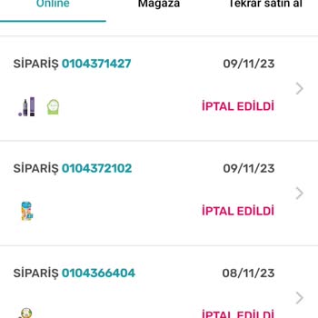Watsons Siparişimi İptal Etti
